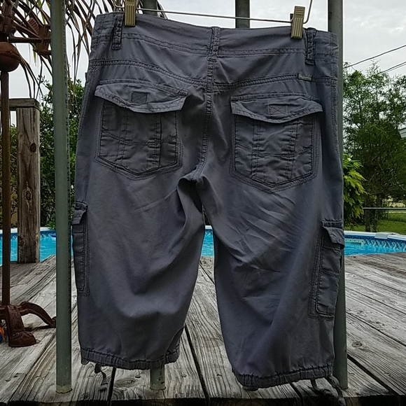 UNIONBAY KHAKI grey CARGO cotton CAPRI PANTS - Picture 3 of 5